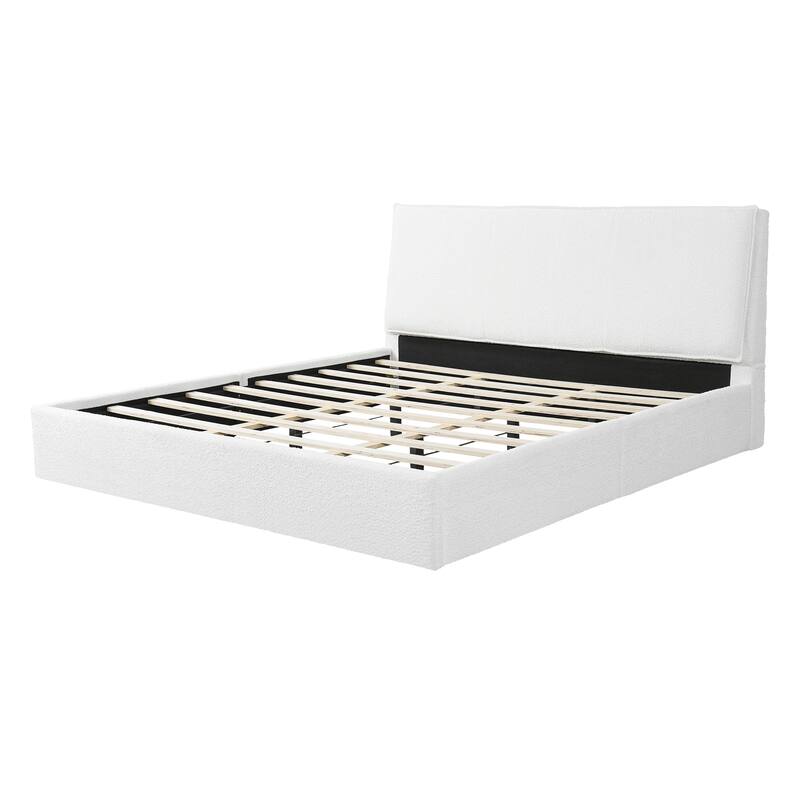 Christopher Knight Home - Ergonomic Boucle Upholstered Platform Bed Frame