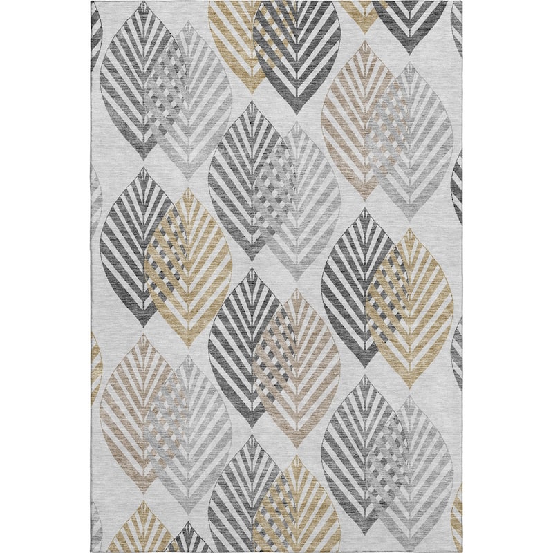 Premium Washable Super Soft Farmhouse Leaves Mayfield Rug