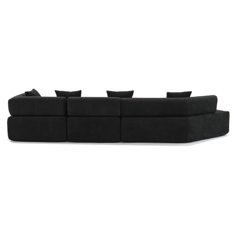 140" L-Shape Cloud Sectional Couch w/ Chaise, Modern Modular Sofa with Deep Seat, Upholstered Couches No Assembly Required