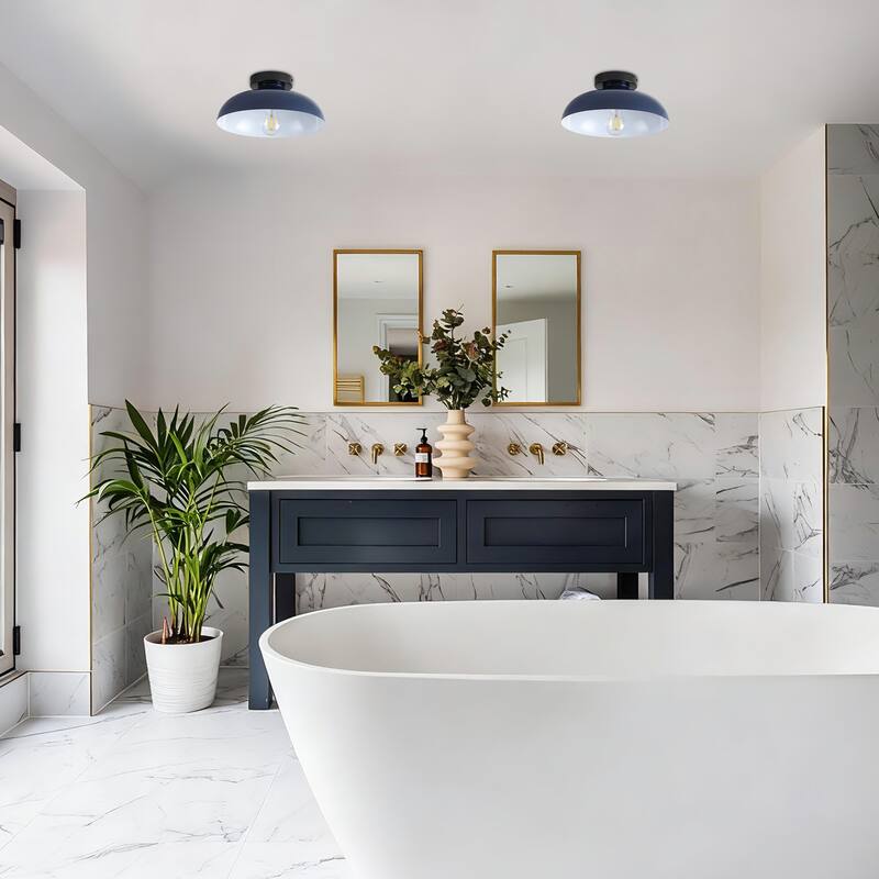 Semi Flush Mount Ceiling Light, Modern Ceiling Light Fixture for Kitchen Island Dining Room Foyer Hallway Porch Barn Loft