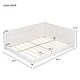 preview thumbnail 7 of 23, Upholstered Full Size Platform Bed with USB Ports, Linen Fabric, Sturdy Wood Daybed Frame, No Box Spring Needed, Beige