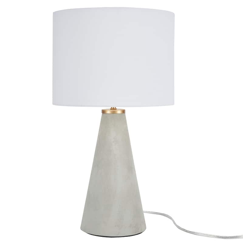 Nourison 22" Modern Grey Cement Triangle Table Lamp