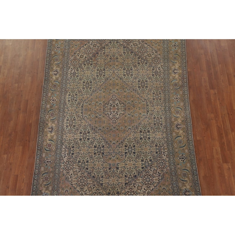 Geometric Tabriz Persian Vintage Area Rug Handmade Wool Carpet - 6'3" x 9'7"