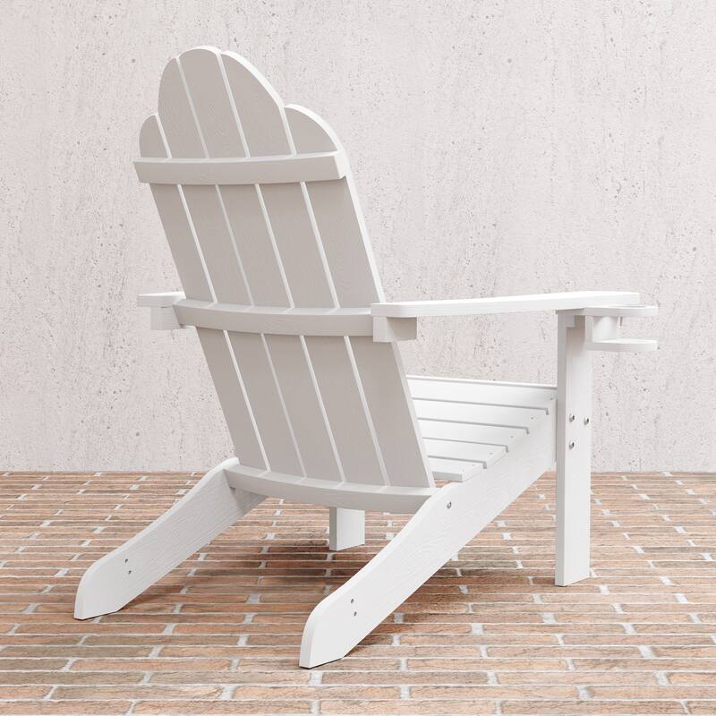 LUE BONA Patio HDPS Adirondack Chair Plastic Weather Resistant Outdoor Chairs Set of 4 - 30 in.W x 35 in.D x 36.5 in.H
