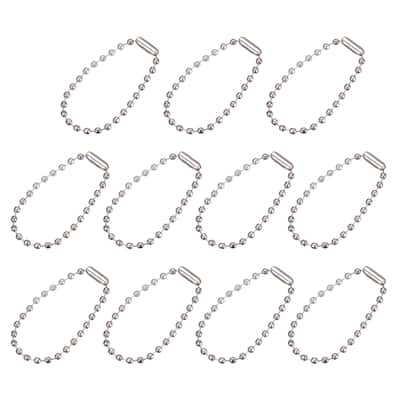 3.94" Ball Bead Chains with Connectors for Key Chains DIY Crafts 24Pcs - Silver