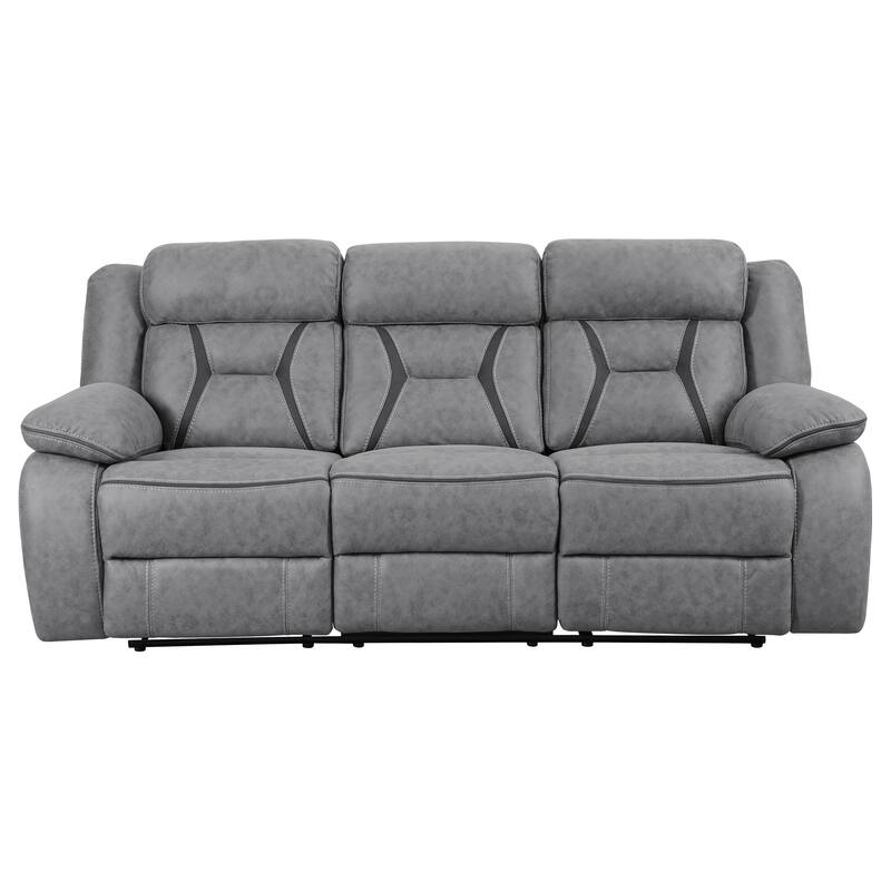 Higgins Upholstered Motion Reclining Sofa Set Grey