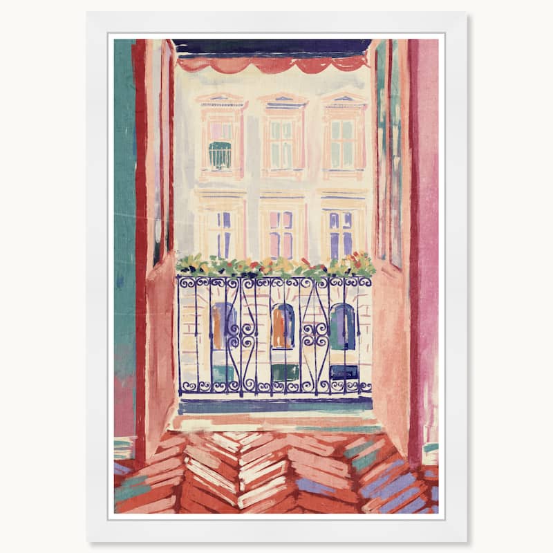 Wynwood Studio Blush Opening Framed Trendy Maximalist Decor 1 Piece Canvas Wall Art - 15 x 21 - White