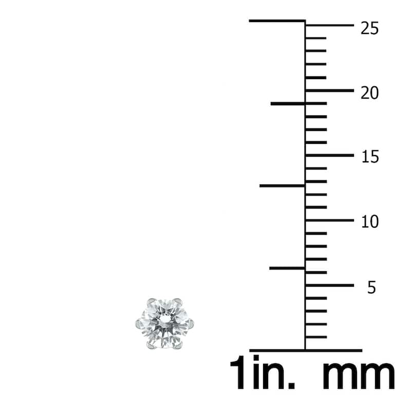 Marquee Certified 1/2 Carat TW 6 Prong Round Diamond Solitaire Stud Earrings In 14k White Gold