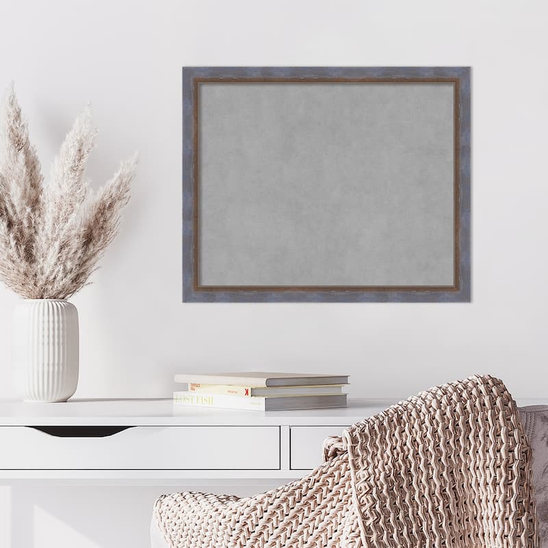 Amanti Art Two Tone Blue Copper Framed Magnetic Board