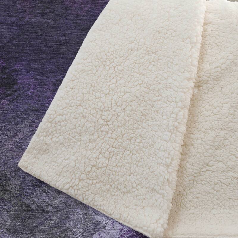 Premium Machine Washable Modern Abstract Sherpa Throw Blanket