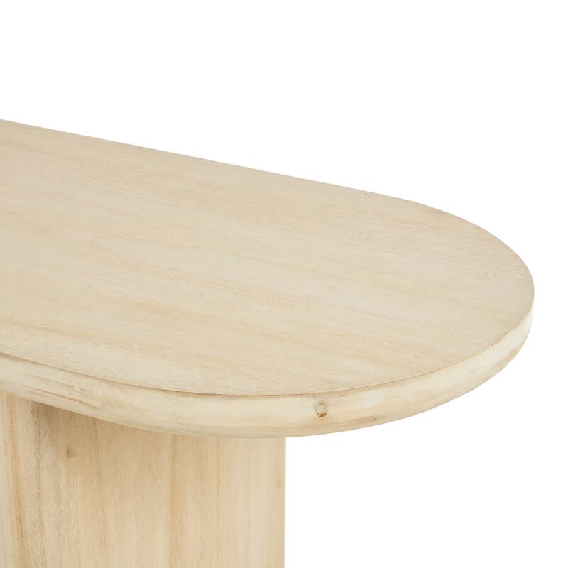 Light Brown Wood Handmade Minimalistic Living Room Console Table