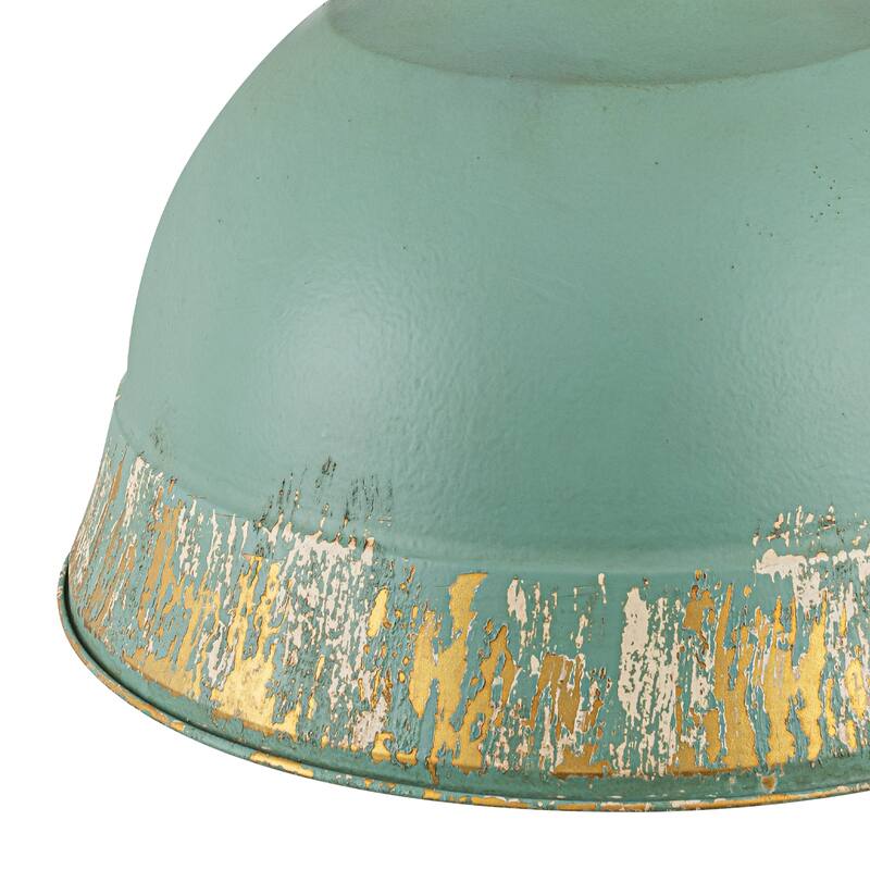 2-Light Farmhouse Pendant Light with Distressed Gold Dome Shade - 2-Lights