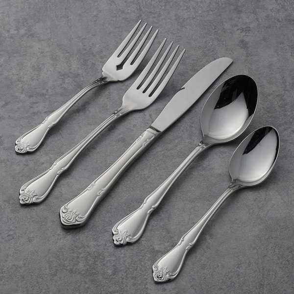 Oneida True Rose 45 Piece Everyday Flatware, Service for 8