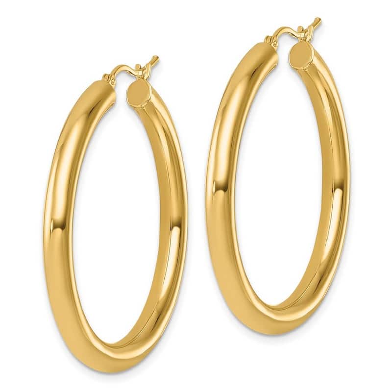 Curata 14k Yellow Gold Polished Polished Hoop Earrings - 40x40mm