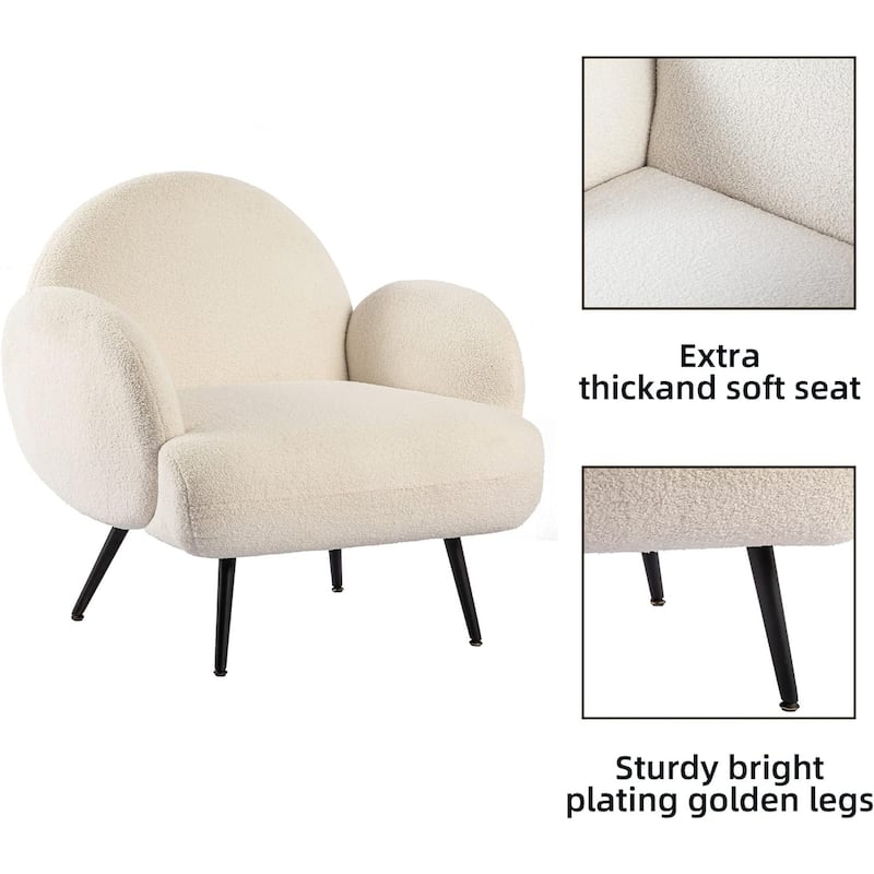 XINMICS Modern Accent Chair Upholstered Armchair for Living Room, Bedroom