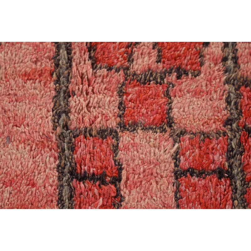 Geometric Coral Moroccan Large Oriental Area Rug Handmade Wool Carpet - 11'4" x 18'6"