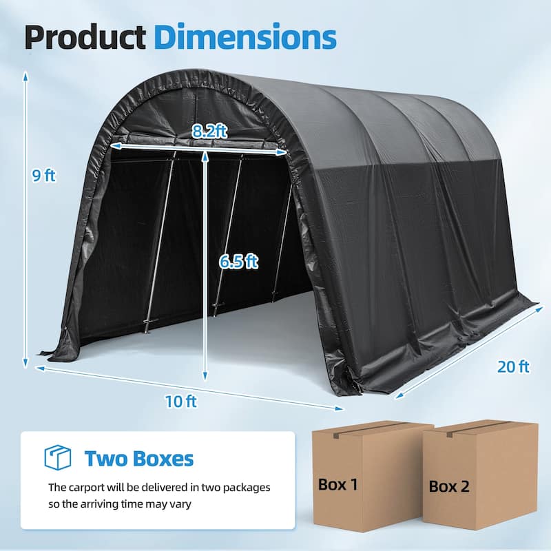 EROMMY Heavy Duty Storage Tent, Outdoor Tool Shed, Carport, Portable Garage for Patio, Garden