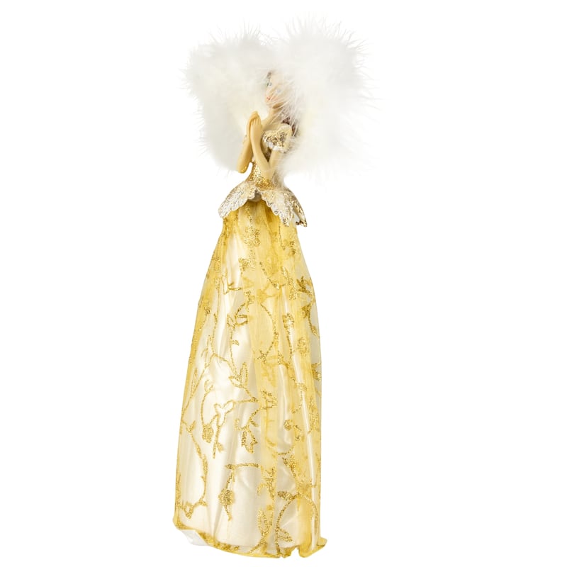 10" Gold and White Angel Christmas Tree Topper Unlit - 10