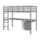 preview thumbnail 34 of 38, Twin Loft Wood Bed with Under-bed, Built-in Desk, a Storage Cabinet of 2 Drawers, Guardrails, Ladder