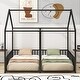 preview thumbnail 3 of 35, Metal Twin Size House Platform Bed with Two Shared Beds, Guardrails, Roof and Windows, Sturdy Frame, Black Finish