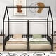 preview thumbnail 3 of 10, Metal Twin Size House Platform Beds, Two Shared Beds for Bedroom, Black