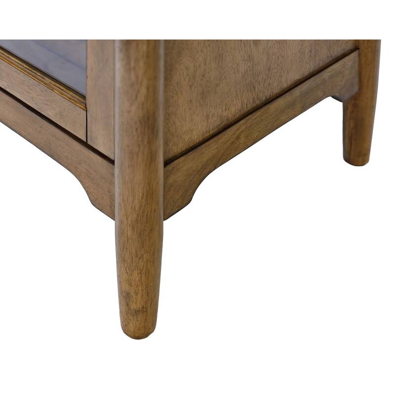 Modern Wood Display Cabinet, Dining Storage, Bookcase, Fully Assembled, Brown - 40w x 72h x 18d