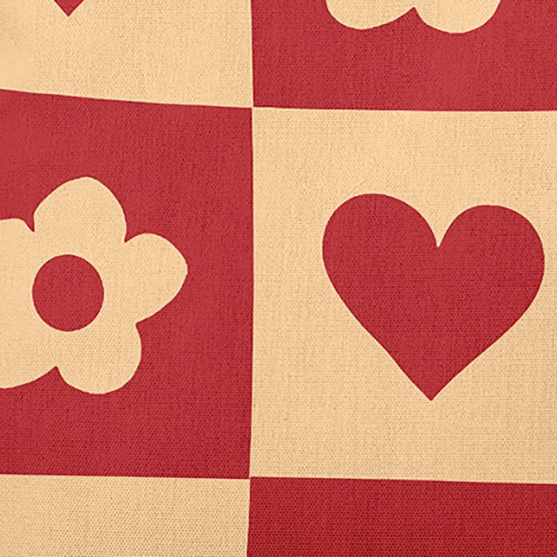 Heart And Flowers Grid Valentines Day Decorative Throw Pillow