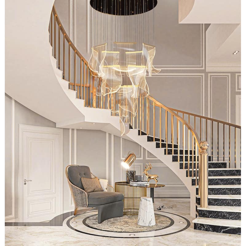 Luxury Acrylic Chandelier 31.5" Wide 16 lights LED Multi Light