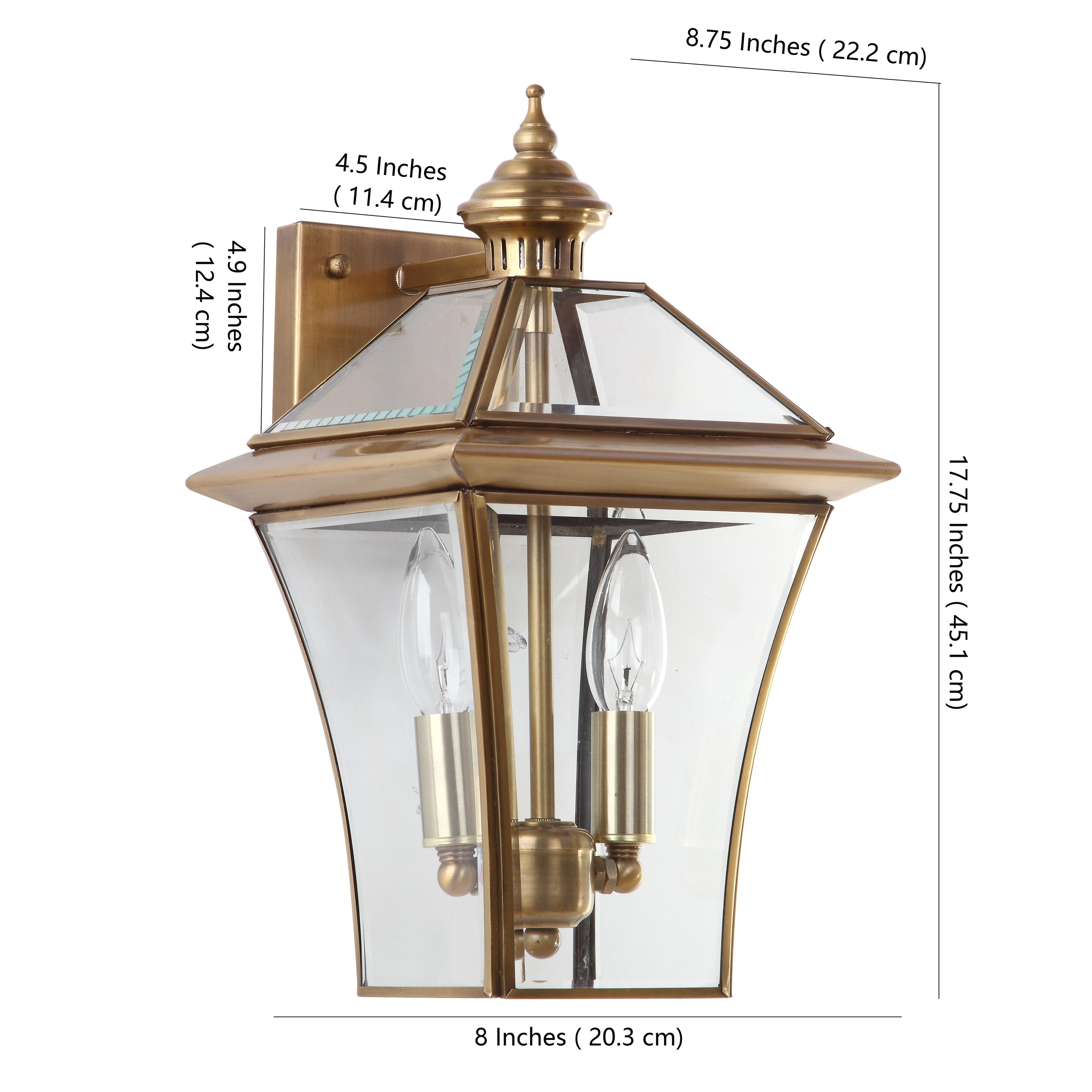 SAFAVIEH Lighting Virginia 2-light Lantern Brass Sconce - 8 