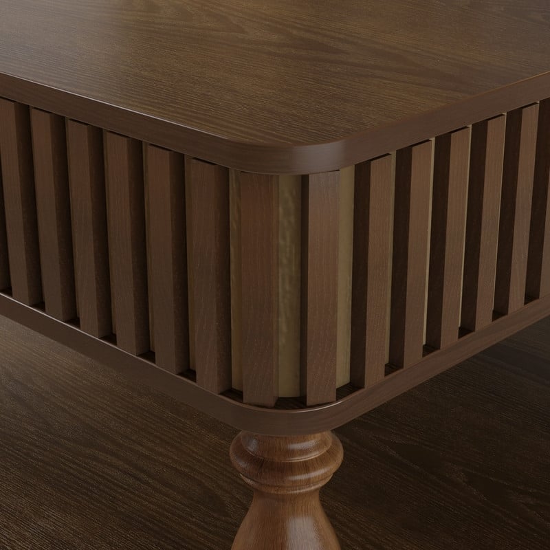 Fluted 31.5" Square Lift-Top Coffee Table with Hydraulic Mechanism for Hidden and Open Storage Solutions