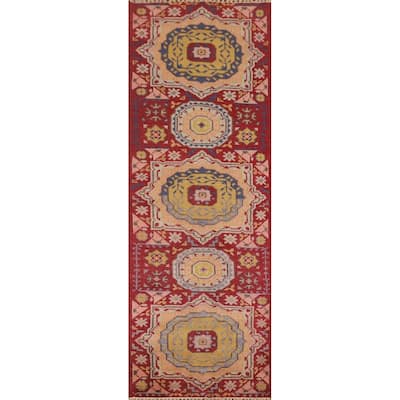 Red Heriz Serapi Oriental Runner Rug Handmade Wool Carpet - 2'5" x 7'10"