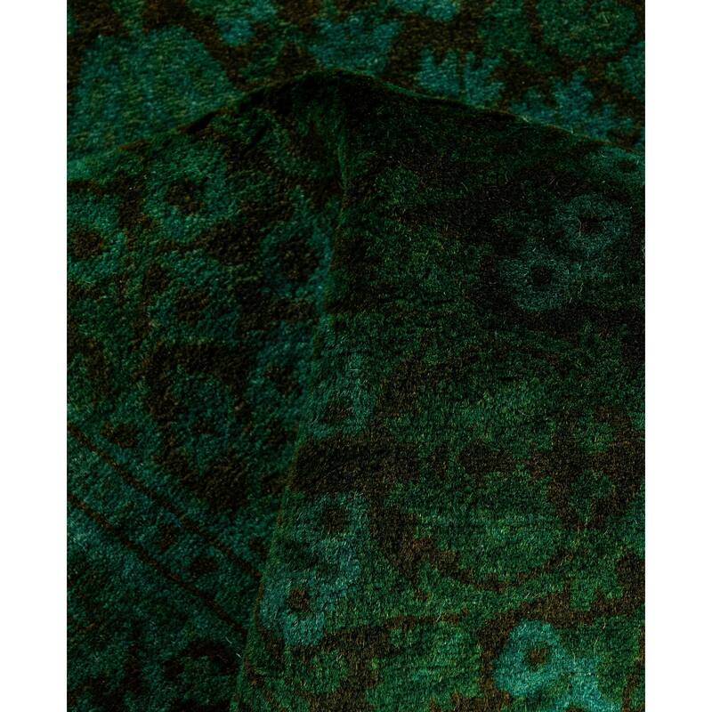 Overdyed One-of-a-Kind Hand-Knotted Area Rug - Green - 2' 7" x 8' 3"