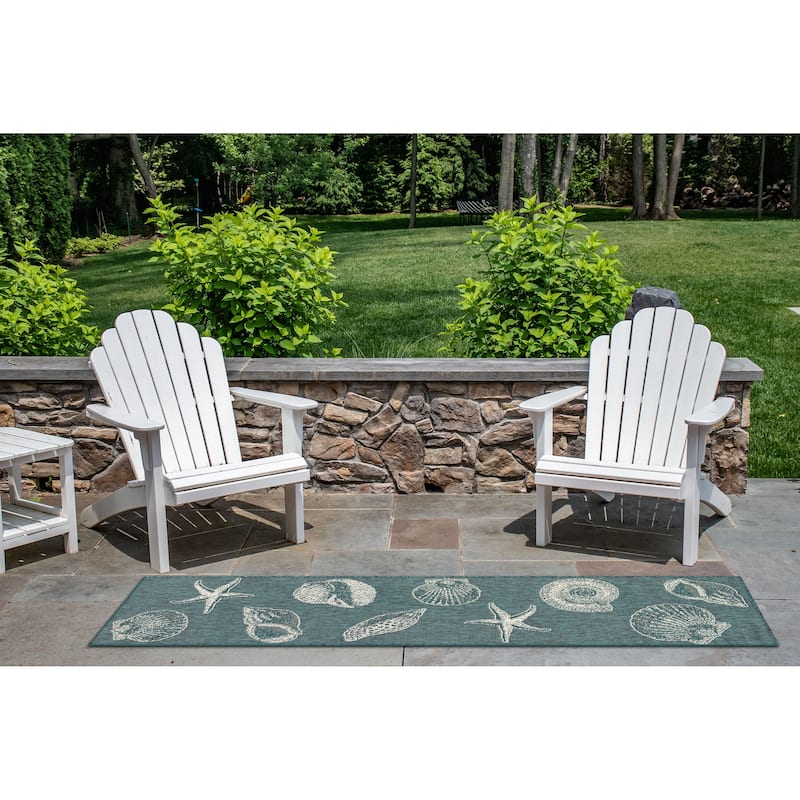Liora Manne Carmel Shells Casual Indoor/ Outdoor Flat Area Rug