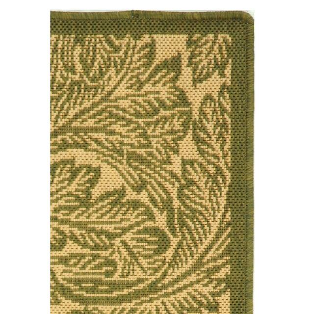 SAFAVIEH Courtyard Bettyjane Tropical Leaves Indoor/ Outdoor Area Rug