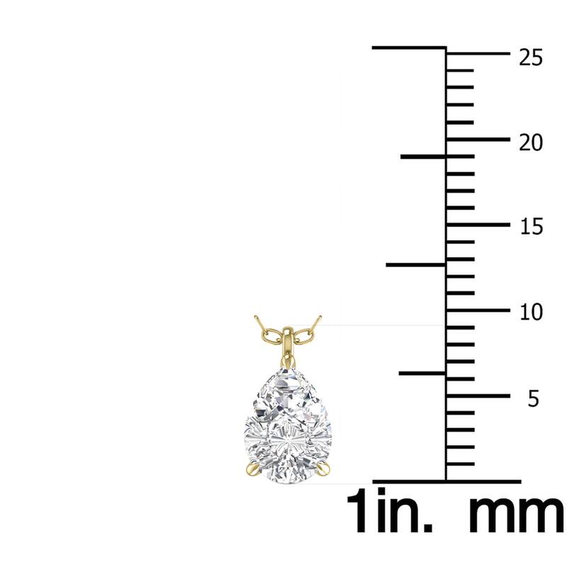 Marquee Lab Grown 1 Carat Pear Solitaire Diamond Pendant in 14K Yellow Gold
