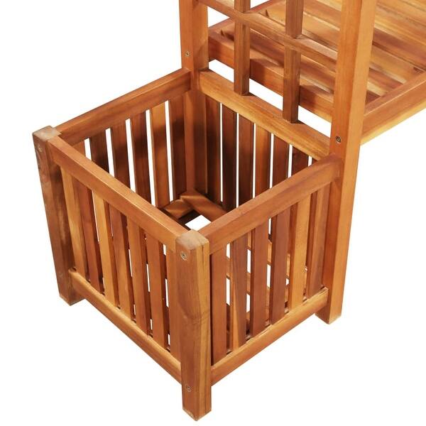 Shop Vidaxl Solid Acacia Wood Garden Pergola With Bench And