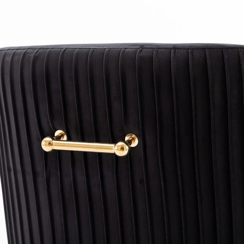 SEYNAR Modern Glam Boucle Pleated Velvet Dining Chair or Vanity Chair Set of 4 with Rear Handle
