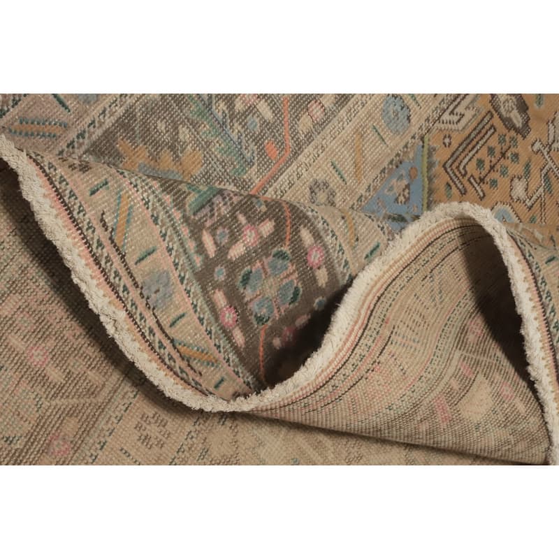 Hand Knotted Oriental 100% Wool Carpet Traditional Medallion Oranges & Rust Tabriz Area Rug - 9' 7'' X 6' 5''