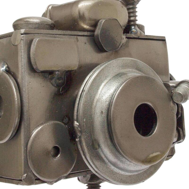 Upcycled metal sculpture, 'Rustic Camera'