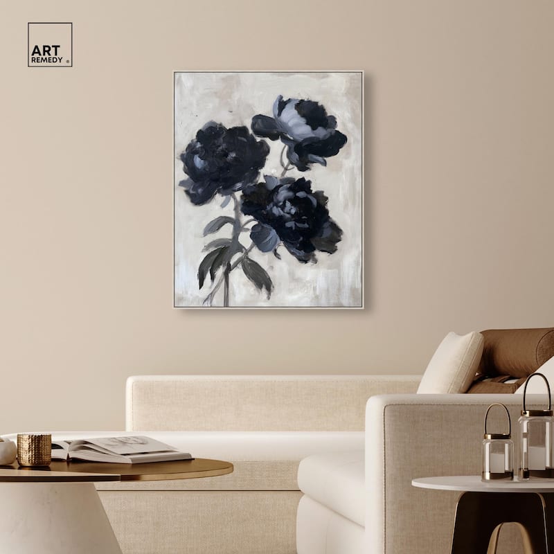 Peonies in Shadow Canvas by Art Remedy