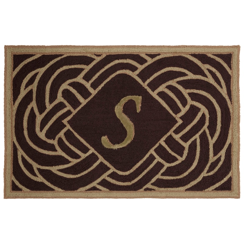 SAFAVIEH Hand-hooked Monogram M Chocolate Rug