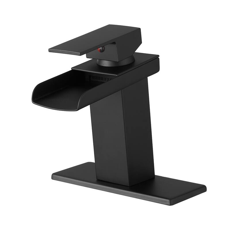 Sink Faucet with Deck Plate Waterfall for Sink 1 Hole or 3 Holes