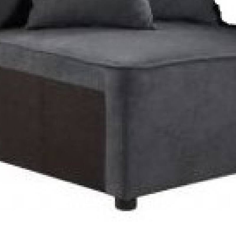 29 Inch Modular Chair, Pocket Coil, 2 Pillows, Dark Charcoal Gray