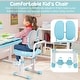 preview thumbnail 8 of 8, Gymax Kid's Study Desk & Chair Set Height Adjustable with Tilt Desktop