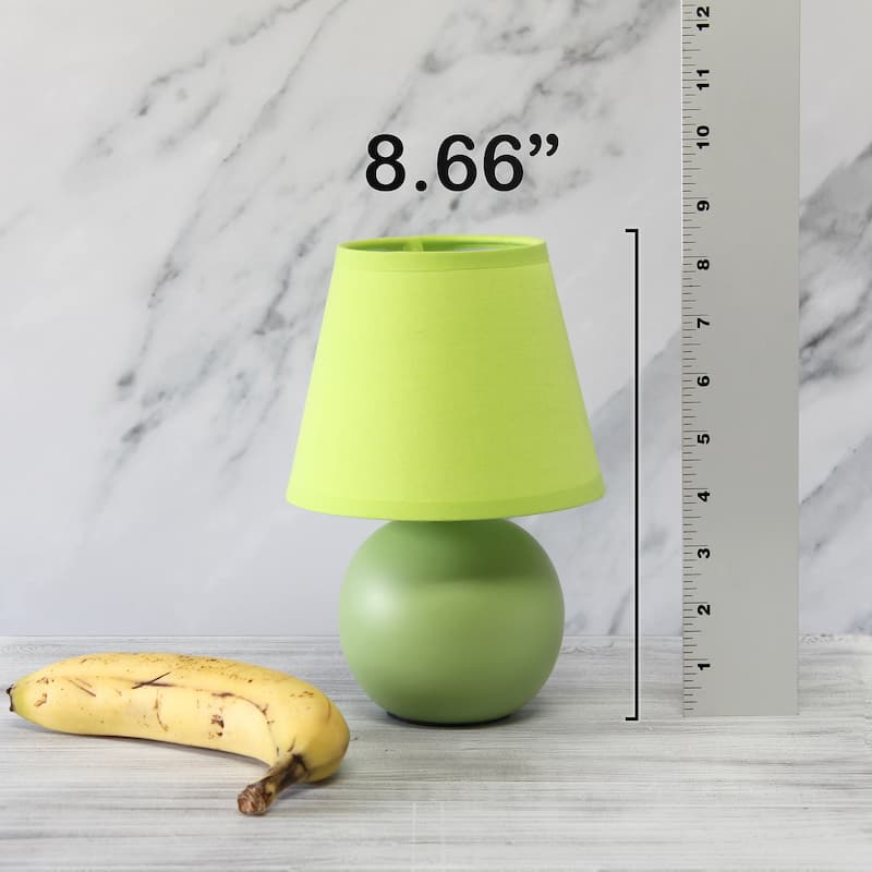 8.66" Petite Orb Lamp Two Pack Set w Matching Fabric Shade