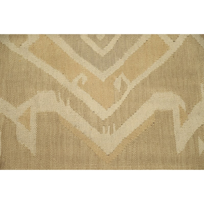 Hand Woven Oriental 100% Wool Carpet Southwestern Tribal Brown Kilim Area Rug - 5' 10'' X 3' 11''