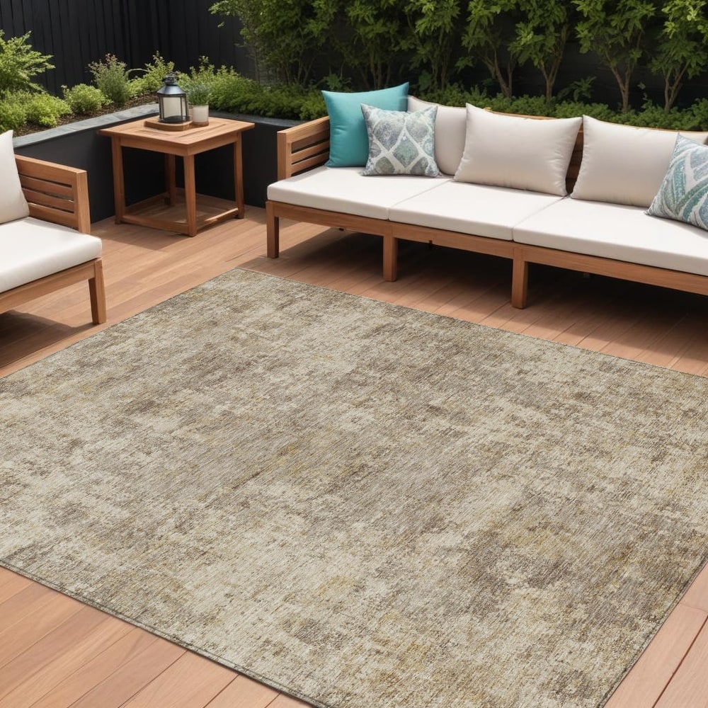 HomeRoots Abstract Transitional Rectangle Outdoor Rug