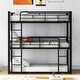preview thumbnail 8 of 22, Metal Twin Size Triple Bunk Bed with Guardrails, Black