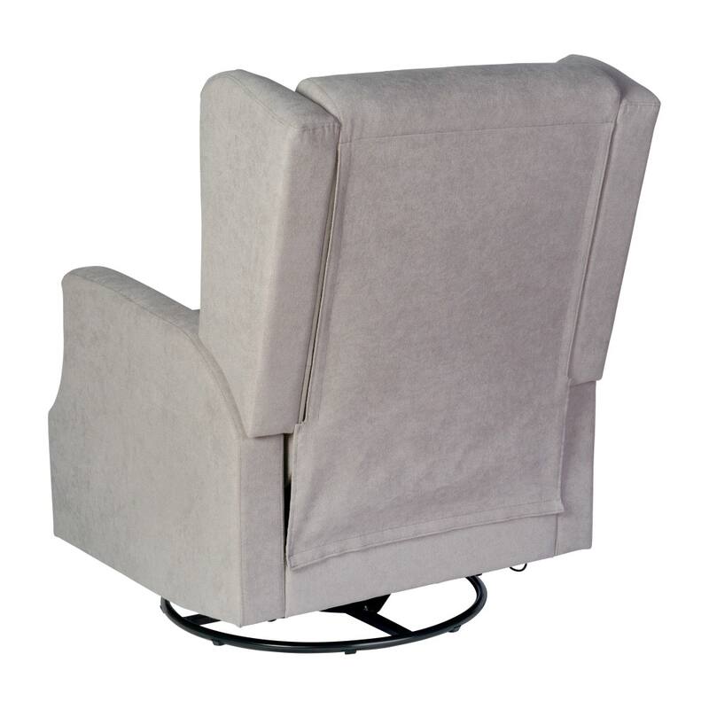 Wingback Manual Rocking Glider Recliner Chair with 360 Swivel