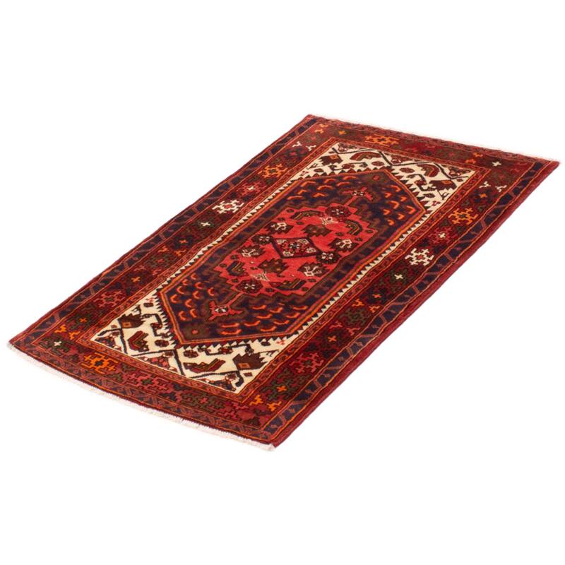 ECARPETGALLERY Hand-knotted Andelz Red Wool Rug - 3'5 x 4'9